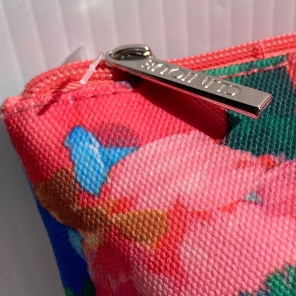 Watercolor Abstract CLINIQUE Cosmetic Bag Floral Zipper 10 x 6 x 2.5 inches - Picture 8 of 12